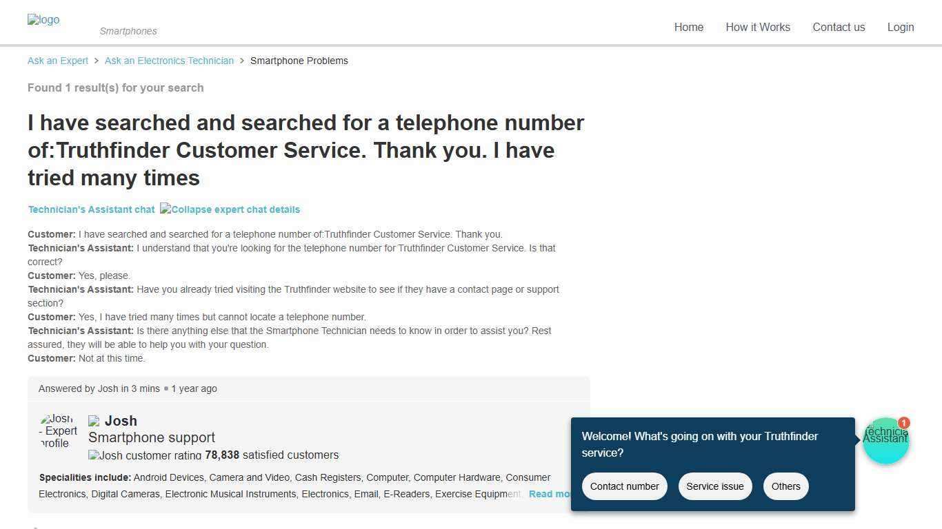 TruthFinder Phone Number & Customer Service Q&A | JustAnswer